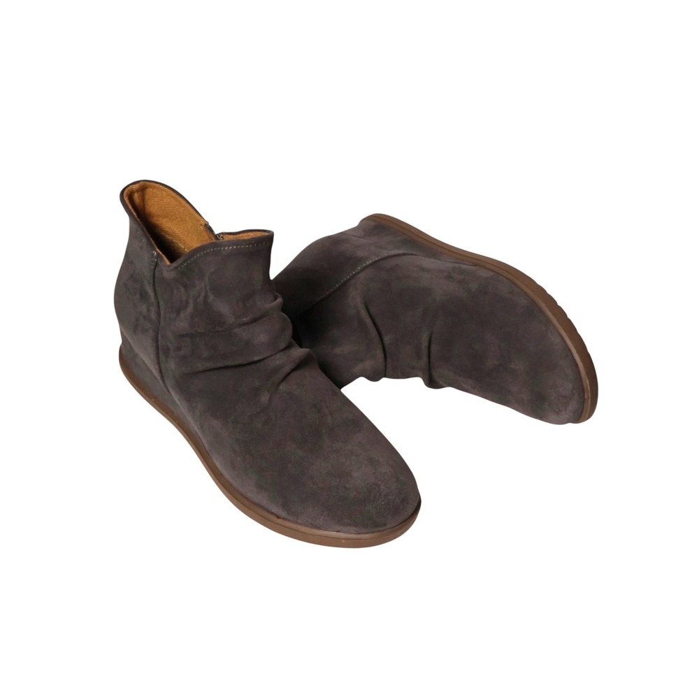 EUROSOFT Slouch Ankle Booties Gray Faux Suede Side Zip Size 11
